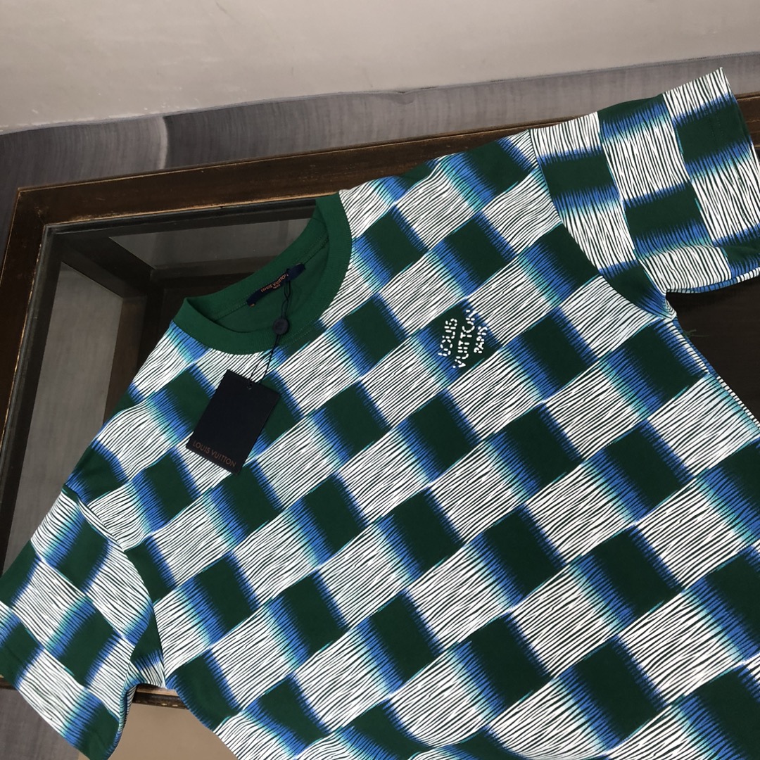 Louis vuitton/LV 2024新品 高仿服裝 圓領短袖T恤 針織純棉
