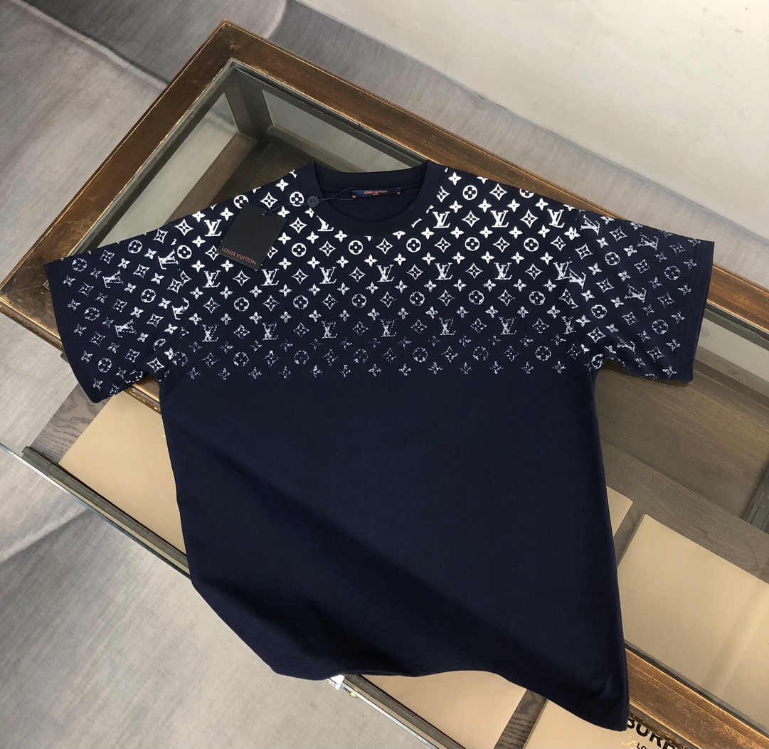 Louis vuitton/LV 頂級原單2024專櫃同步男裝圓領短袖T恤 棉質面料