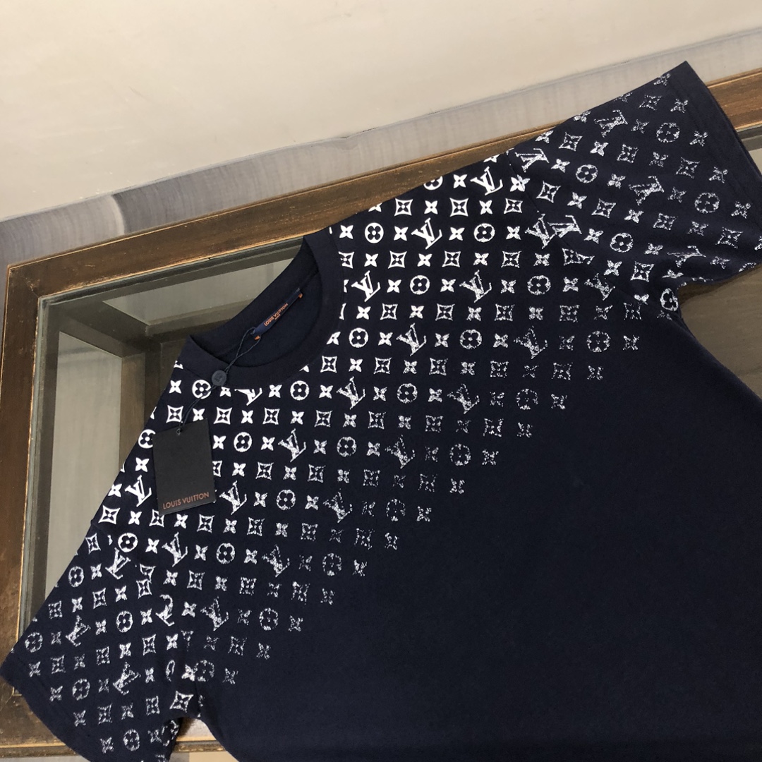 Louis vuitton/LV 頂級原單2024專櫃同步男裝圓領短袖T恤 棉質面料