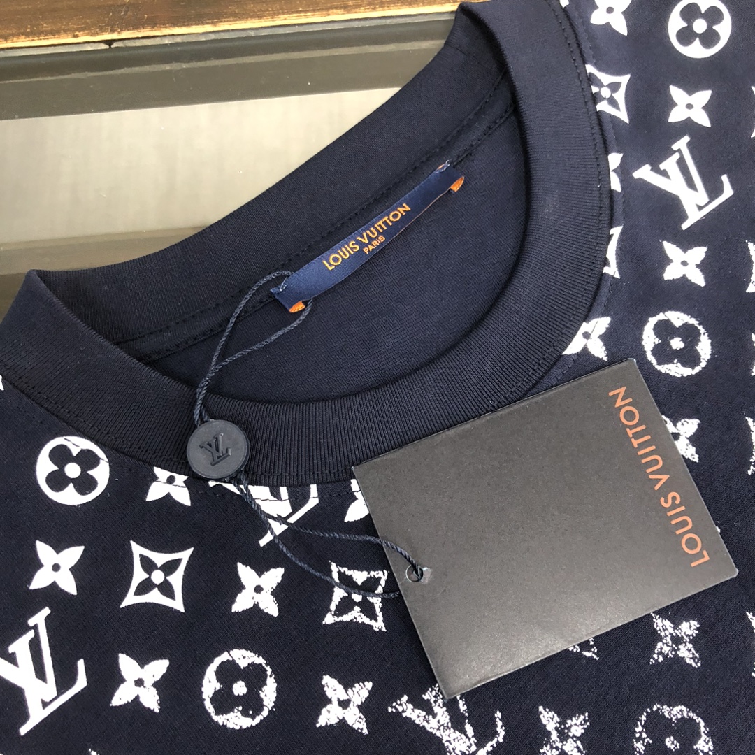Louis vuitton/LV 頂級原單2024專櫃同步男裝圓領短袖T恤 棉質面料