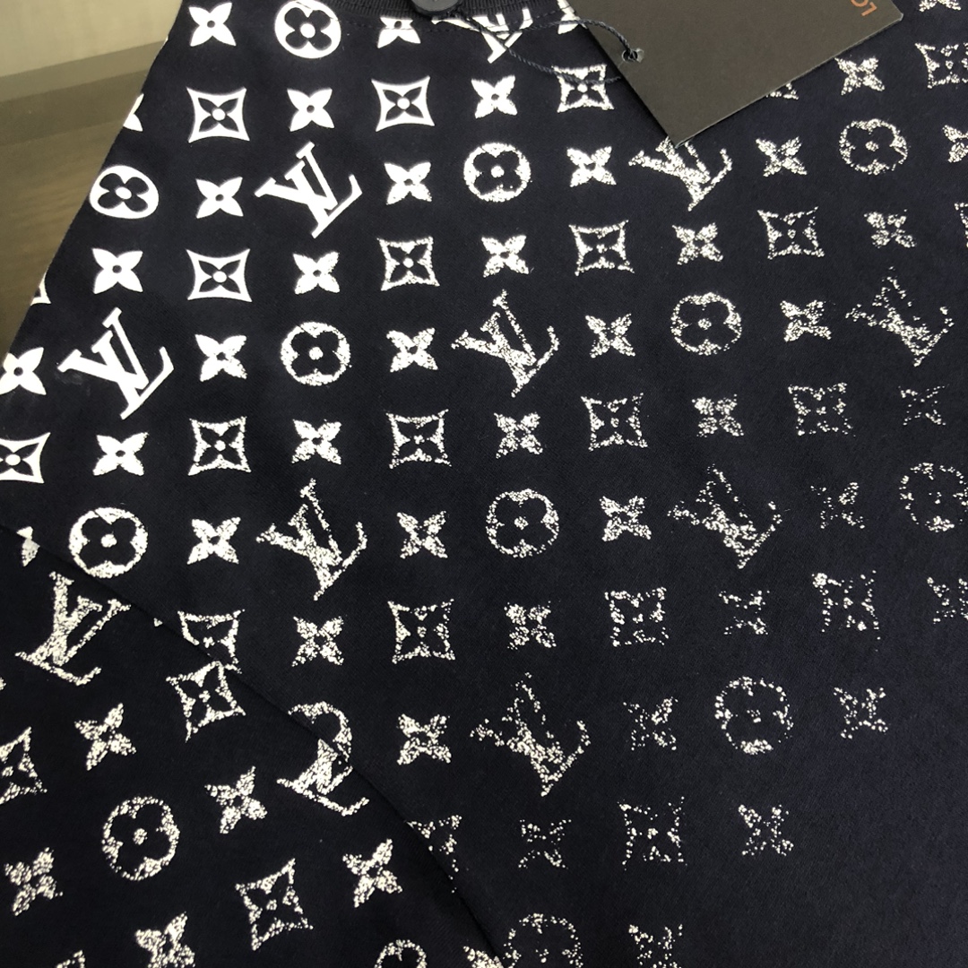 Louis vuitton/LV 頂級原單2024專櫃同步男裝圓領短袖T恤 棉質面料