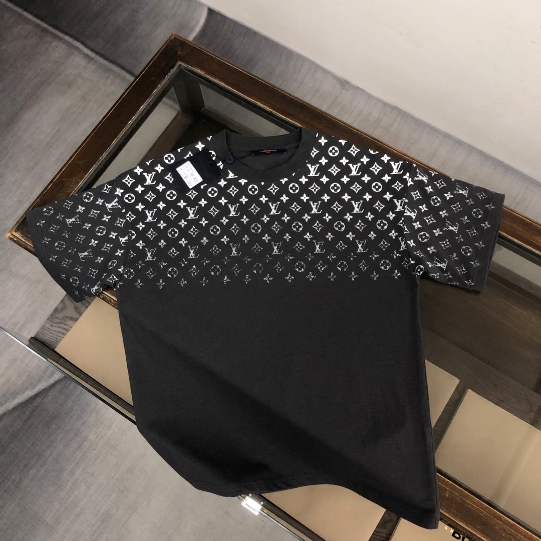 Louis vuitton/LV高仿服裝2024春夏新品定制圓領短袖奢侈品牌T恤