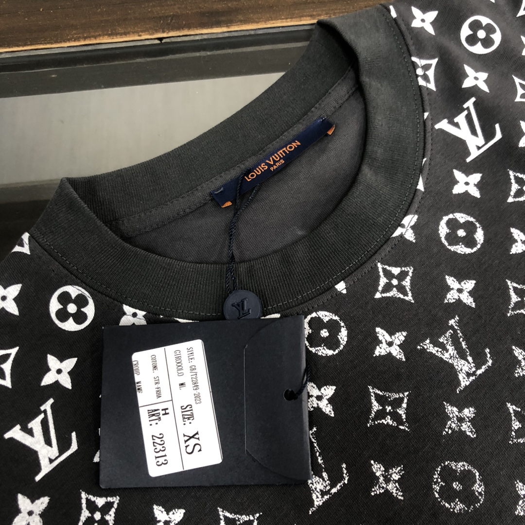 Louis vuitton/LV高仿服裝2024春夏新品定制圓領短袖奢侈品牌T恤