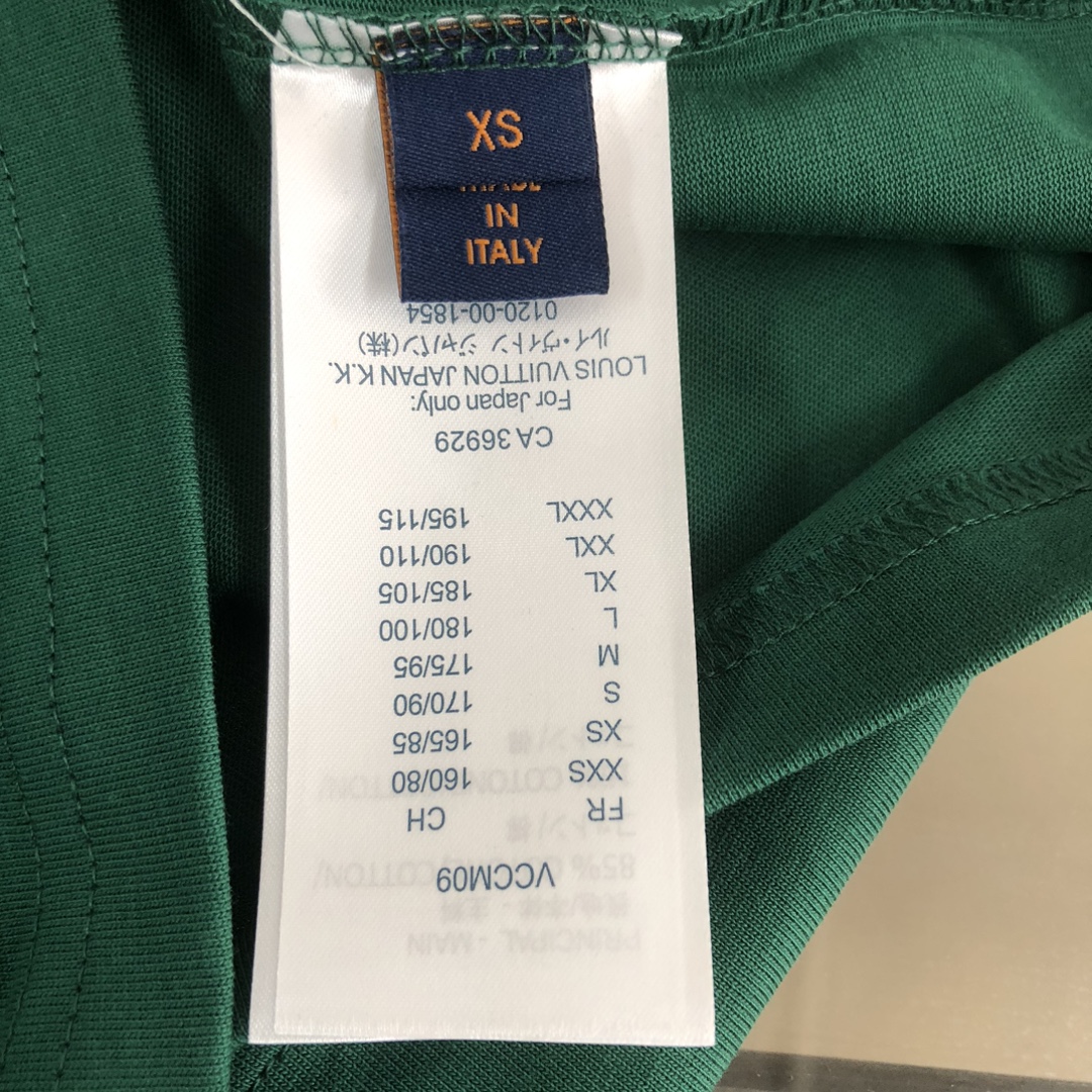 Louis vuitton/LV2024高仿服裝logo印花圖案圓領短袖T恤 綠色