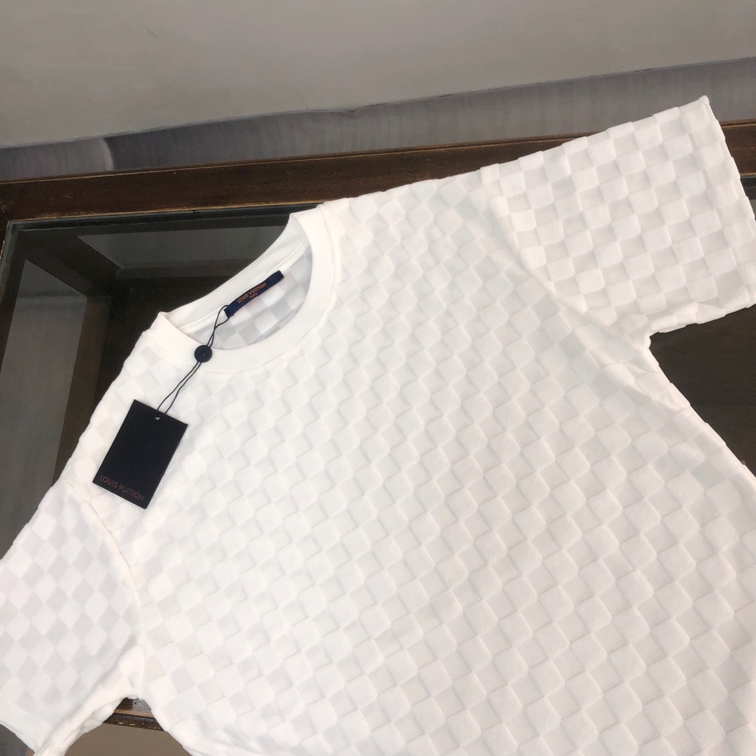 Louis vuitton/LV一比一定制棉面料經典盤棋格圓領短袖T恤