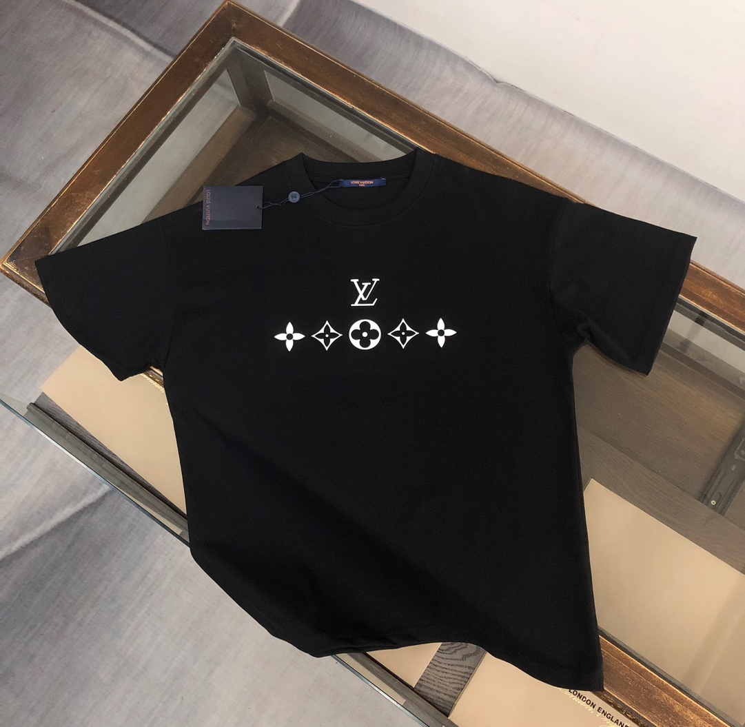Louis vuitton/LV 印花logo頂級原單圓領短袖T恤