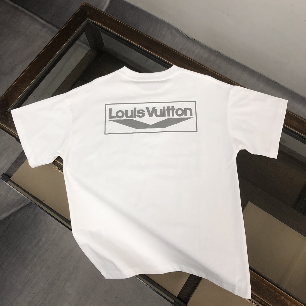 上身好看 純棉修身LV高仿衣服短袖T恤白色