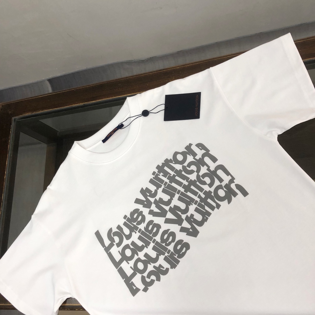 上身好看 純棉修身LV高仿衣服短袖T恤白色