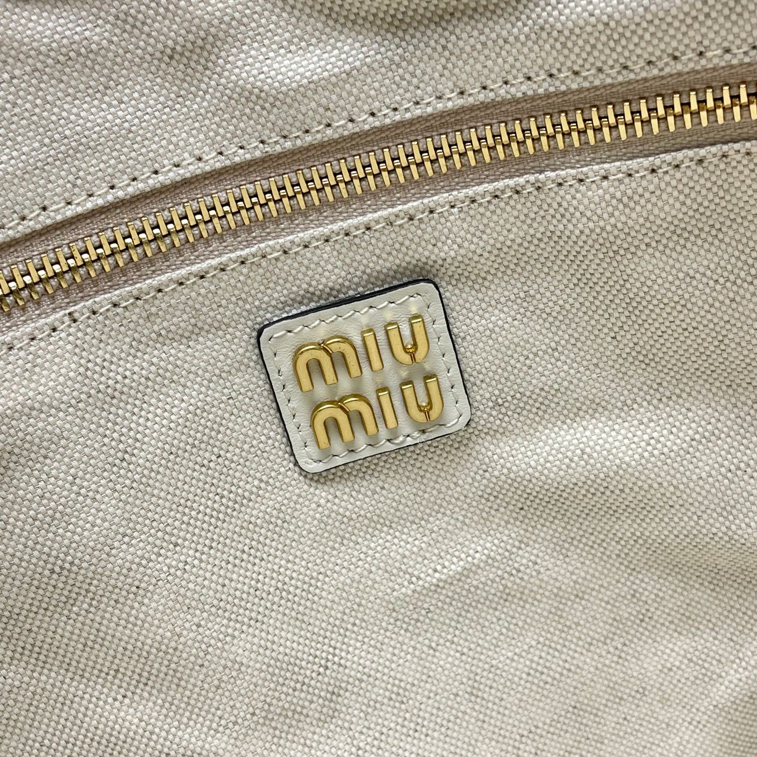 Miu Miu缪缪高仿包 伊勢丹限定托特包 IVY 皮革手提袋 白色
