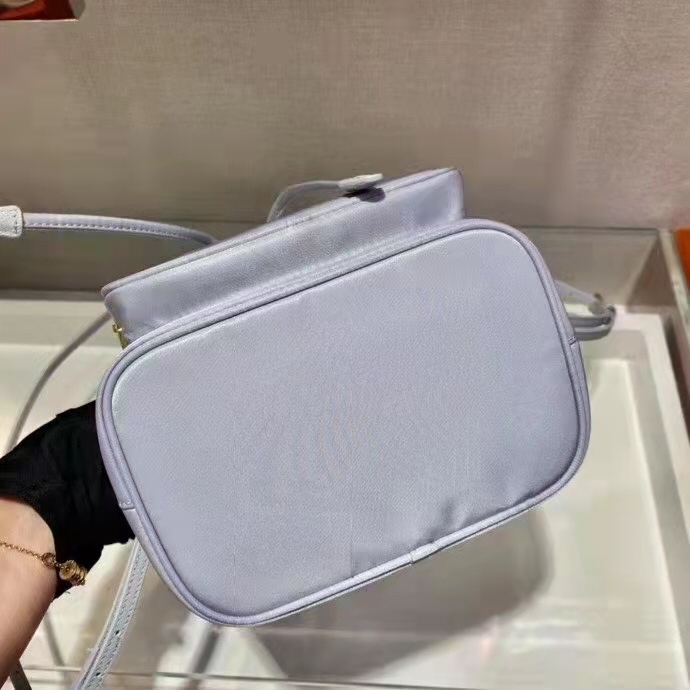 一比一複刻普拉達包包 Prada Duet Re-Nylon 水桶袋 浅藍