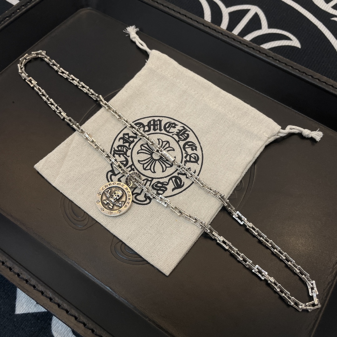 高仿複刻Chrome Hearts克羅心飾品 經典復古項鍊 個性骷髏圖案吊墜
