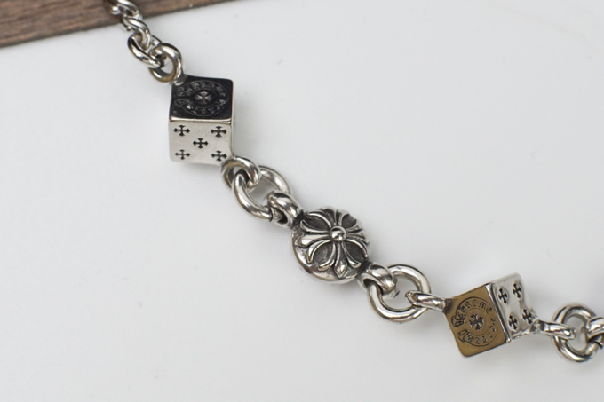 原單克羅心（Chrome Hearts）十字架骰子項鍊925銀約65cm長度