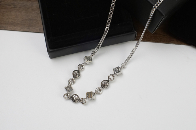 原單克羅心（Chrome Hearts）十字架骰子項鍊925銀約65cm長度