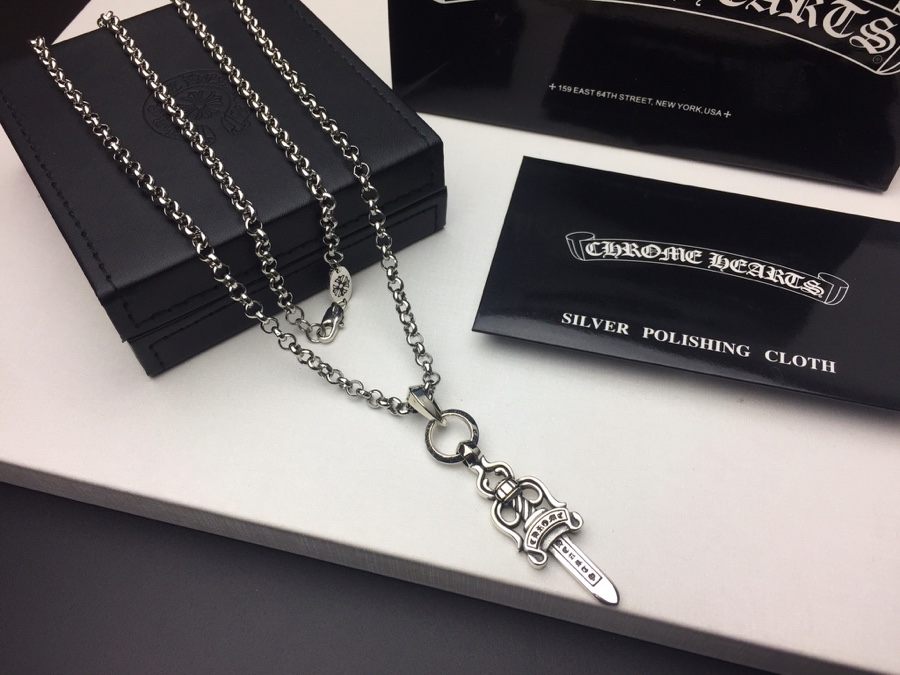 原單高仿Chrome Hearts克羅心飾品 匕首短劍吊墜項鍊鏈長