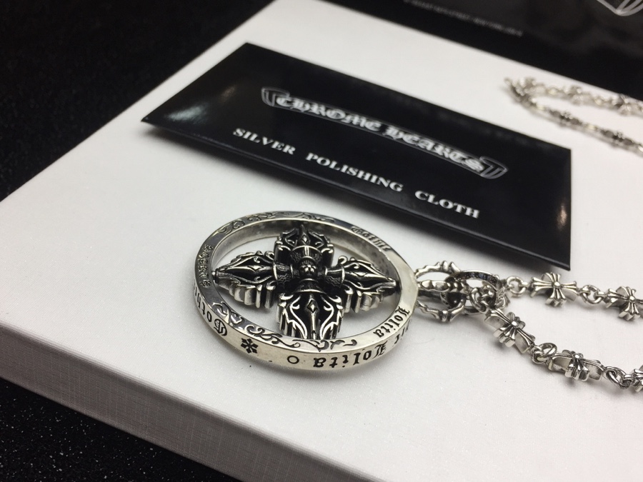 原單Chrome Hearts克羅心飾品 金剛杵吊墜+Tiny E十字架百搭滑動項鍊