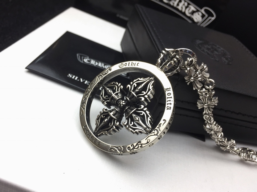 原單Chrome Hearts克羅心飾品 金剛杵吊墜+Tiny E十字架百搭滑動項鍊