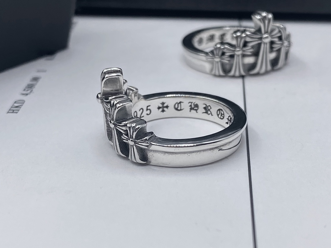 一比一複刻Chrome Hearts克羅心飾品 墓碑十字架戒指