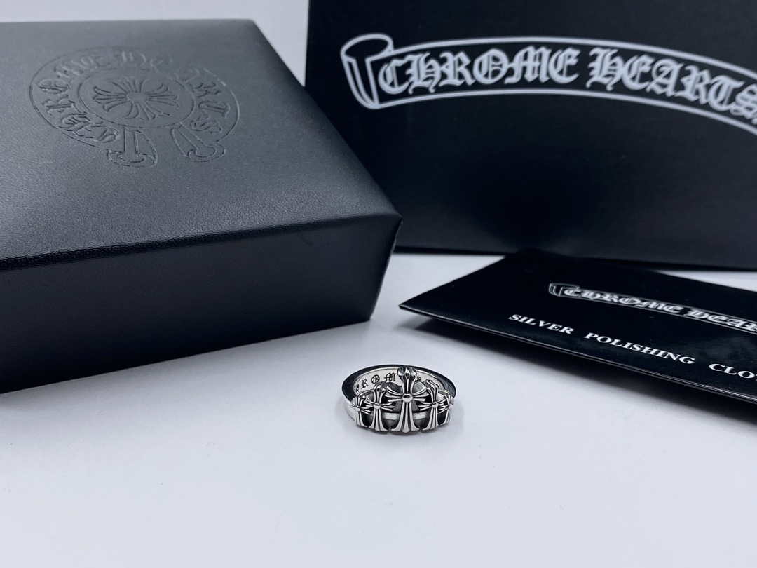 一比一複刻Chrome Hearts克羅心飾品 墓碑十字架戒指