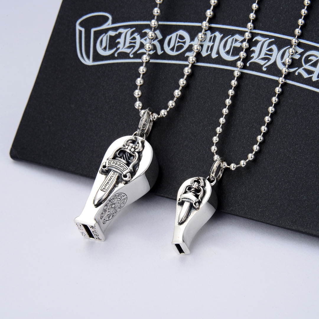 超A貨Chrome Hearts克羅心飾品 大號小號寶劍口哨吊墜項鍊