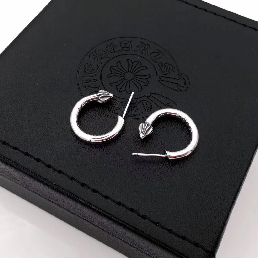 一比一超A貨Chrome Hearts克羅心飾品 光面環形Plain Hoop耳環耳釘