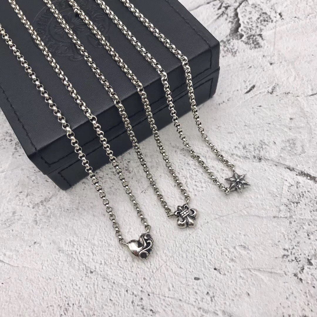 高仿Chrome Hearts克羅心飾品 桃心/愛心童軍花六芒星吊墜/項鍊