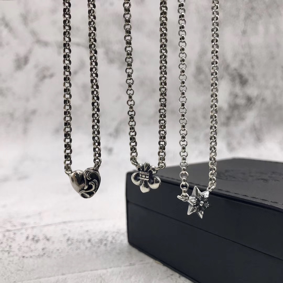 高仿Chrome Hearts克羅心飾品 桃心/愛心童軍花六芒星吊墜/項鍊