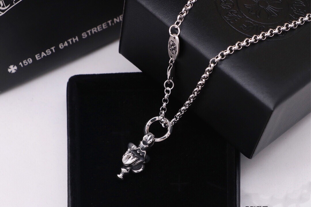A貨複刻Chrome Hearts克羅心飾品 三面滾石舌頭珠項鍊
