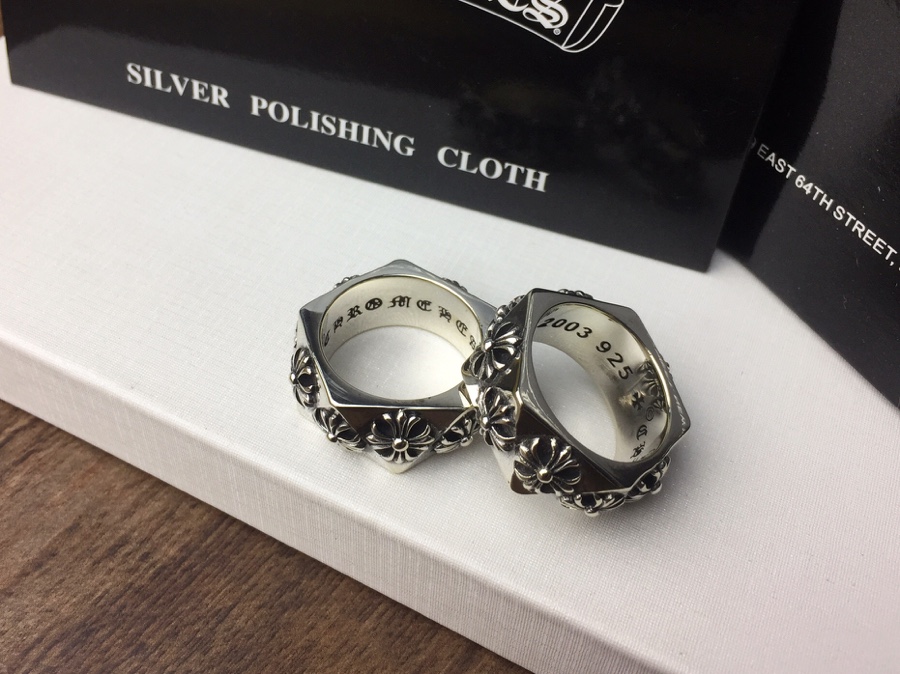 高仿1比1Chrome Hearts克羅心飾品 十字花五角形Pentagon切面戒指