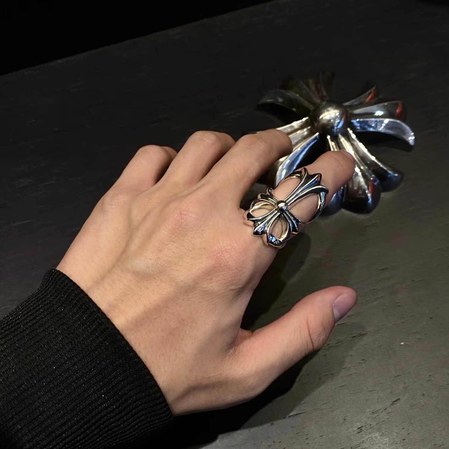 原單複刻Chrome Hearts克羅心飾品 純銀無盡戒指