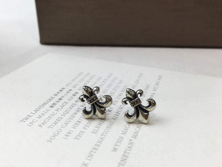 原單1比1Chrome Hearts克羅心飾品 大號童軍花耳釘耳環
