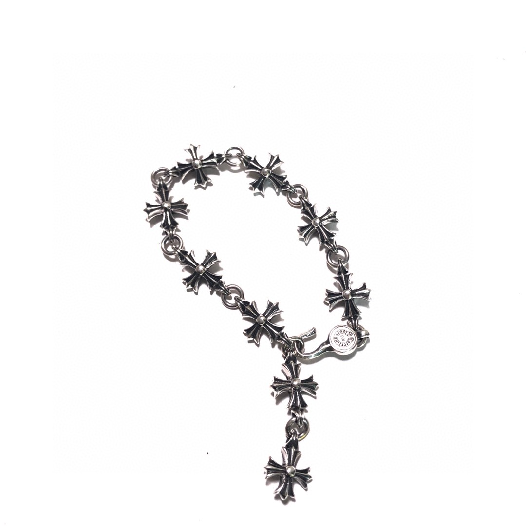 一比一原單Chrome Hearts克羅心飾品 九節全十字架花手鍊