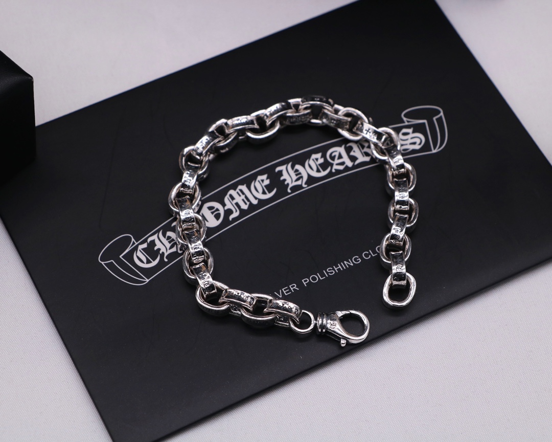 1比1高仿Chrome Hearts克羅心飾品 字母PAPERCHAIN龍蝦扣粗手鍊