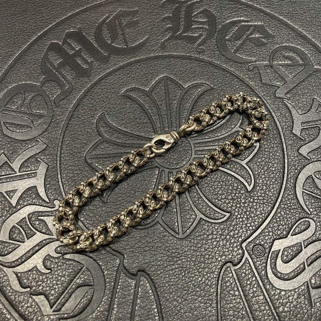 原單Chrome Hearts克羅心飾品 龍蝦扣全十字花加粗厚重手鍊