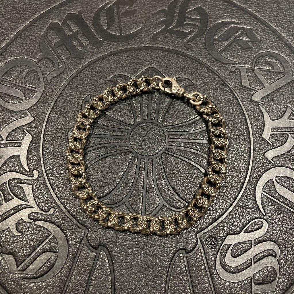 原單Chrome Hearts克羅心飾品 龍蝦扣全十字花加粗厚重手鍊