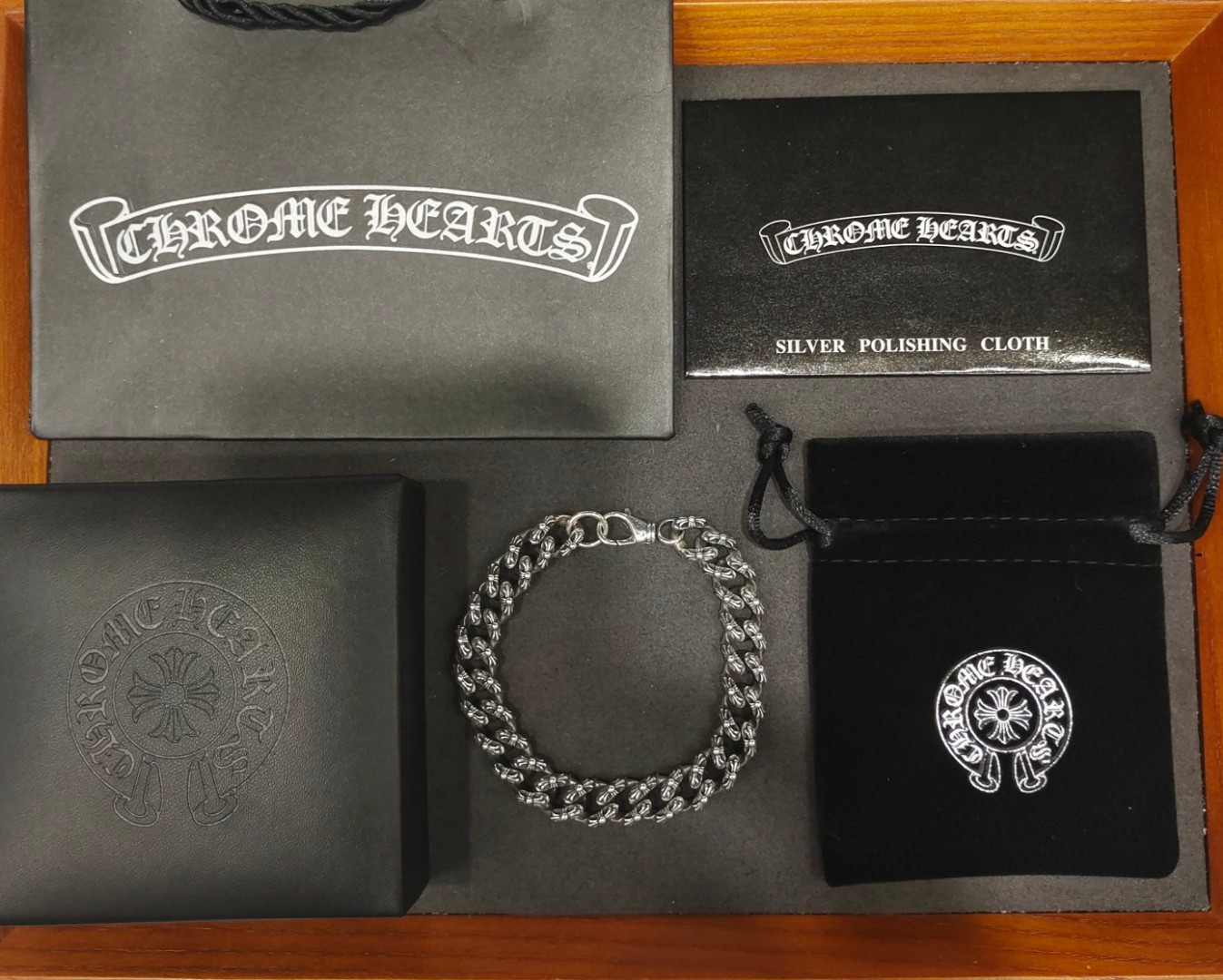 原單Chrome Hearts克羅心飾品 龍蝦扣全十字花加粗厚重手鍊