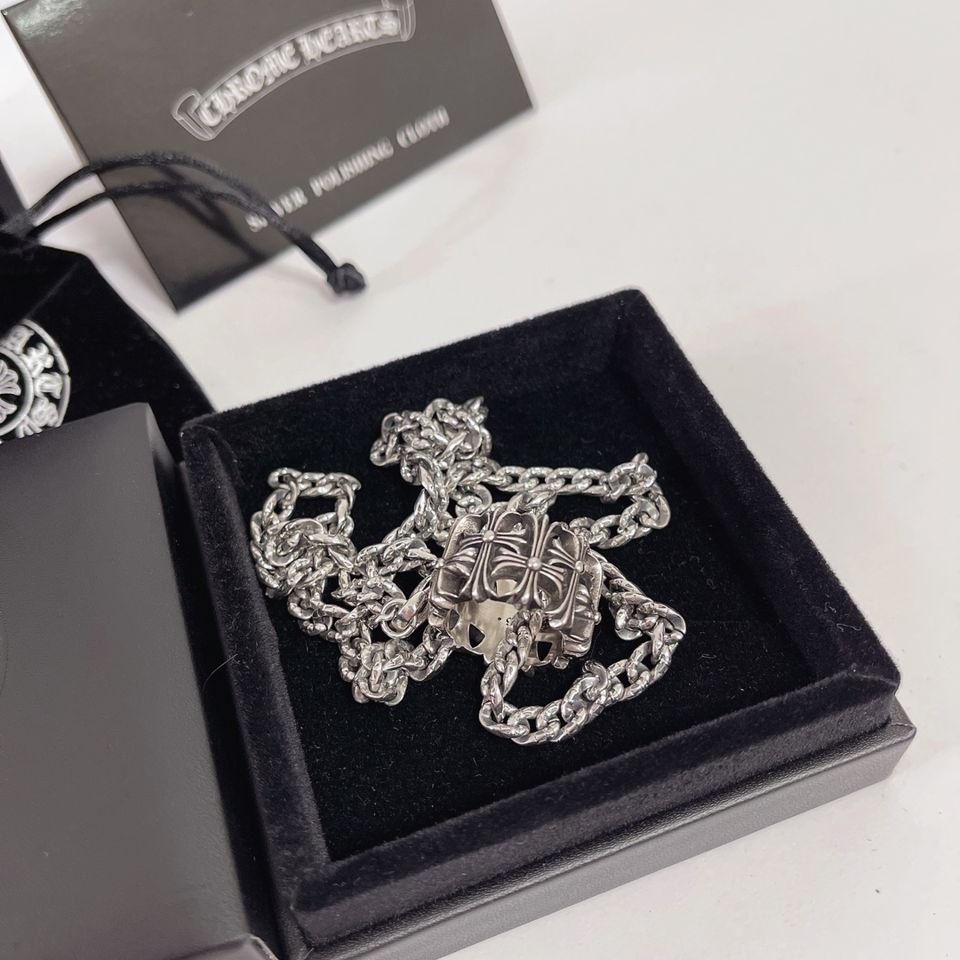 高仿Chrome Hearts克羅心飾品 墳墓/葬墓十字架戒指十字花項鍊