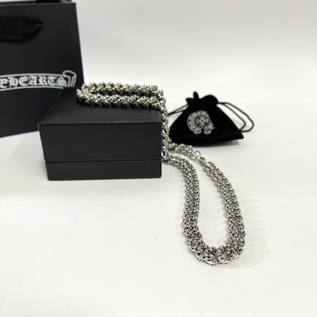 高仿Chrome Hearts克羅心飾品 十字花加粗厚重龍蝦扣項鍊