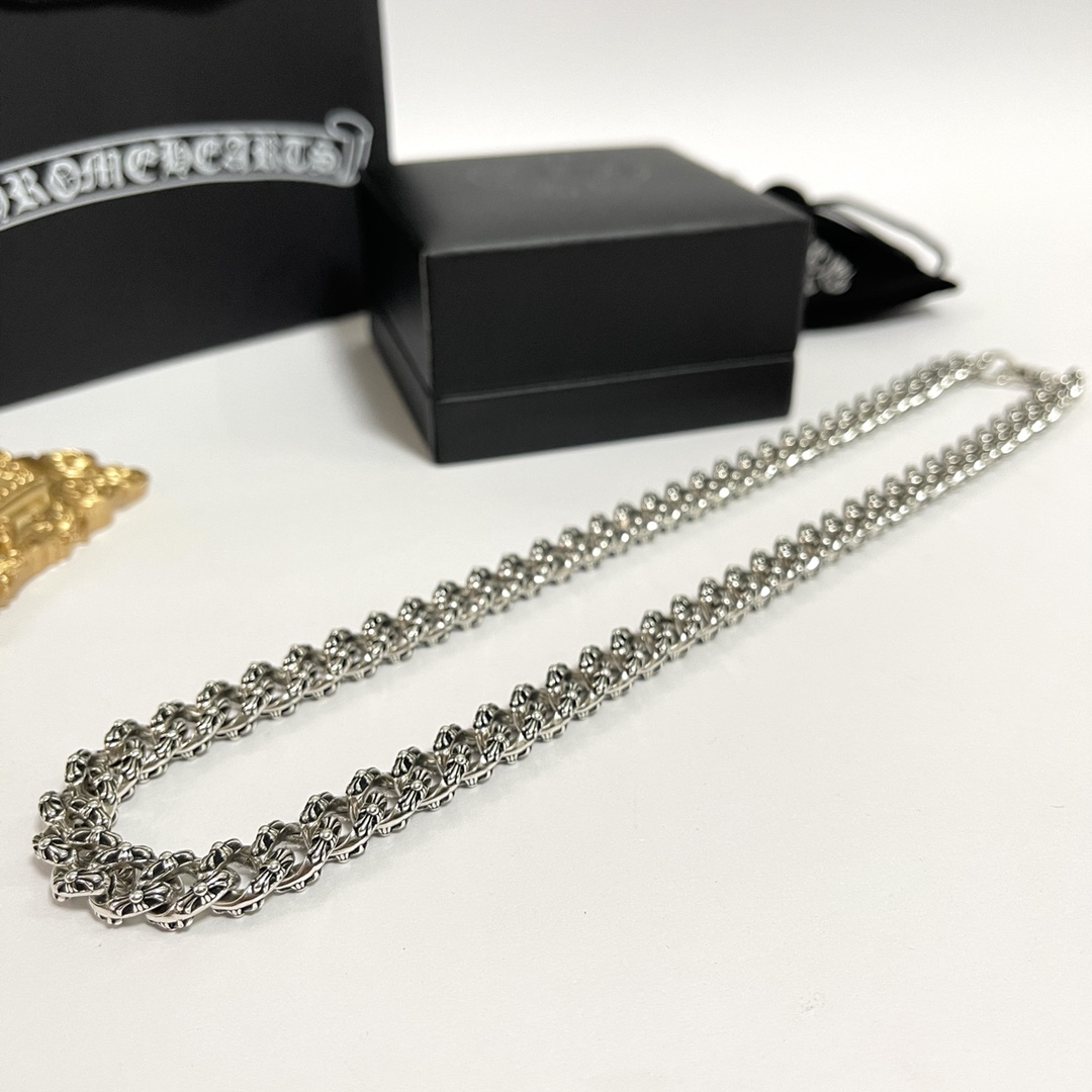 高仿Chrome Hearts克羅心飾品 十字花加粗厚重龍蝦扣項鍊