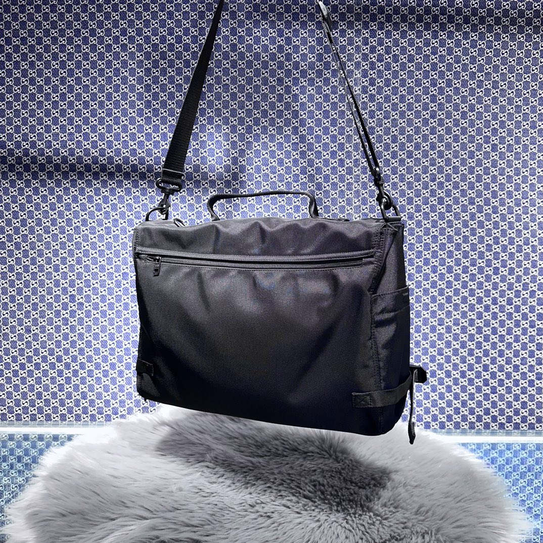 balenciaga巴黎世家高仿復刻原單包包 Army 黑色尼龍郵差包 特大 