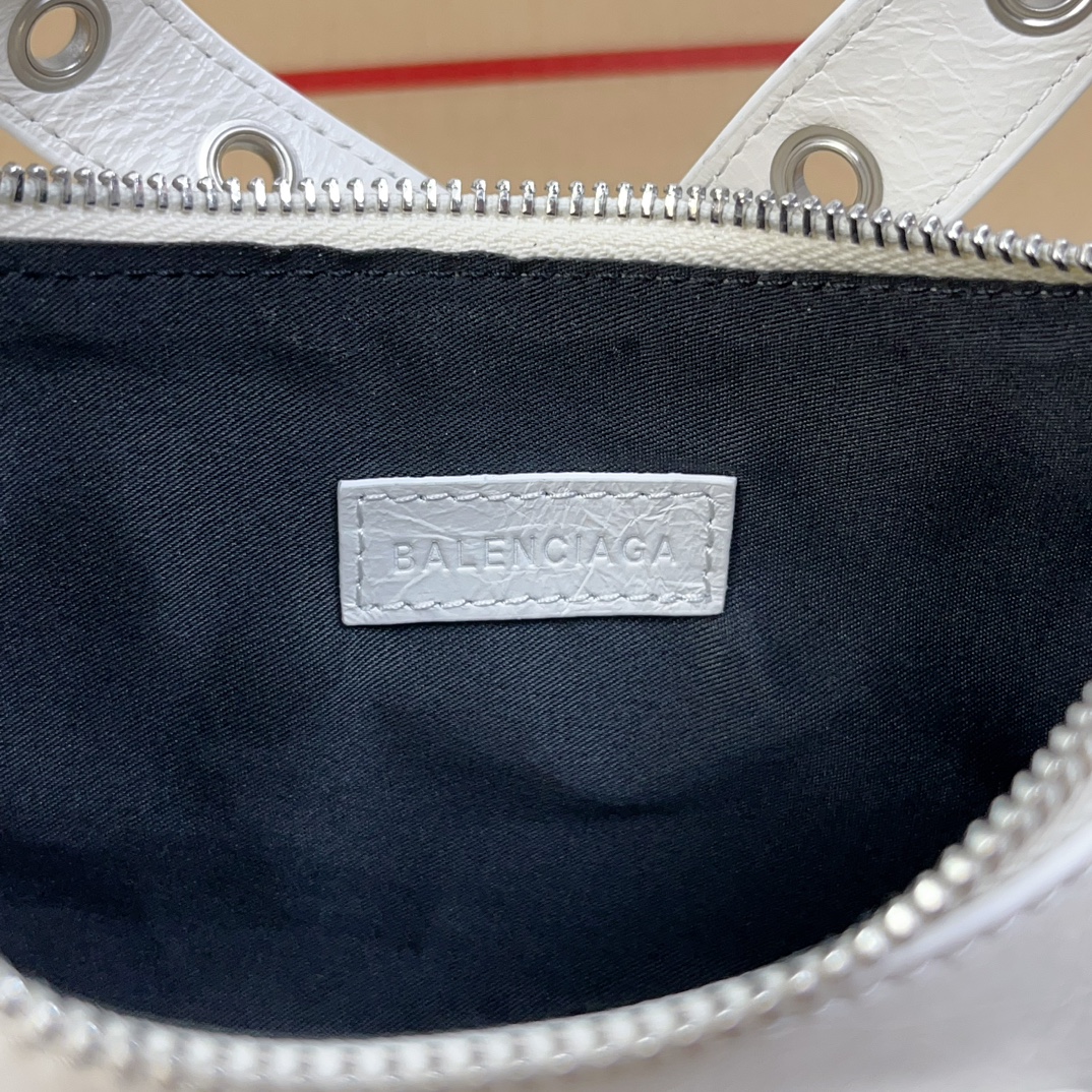 高仿balenciaga巴黎世家包包 LE CAGOLE DIY METAL加小號肩揹包 白色