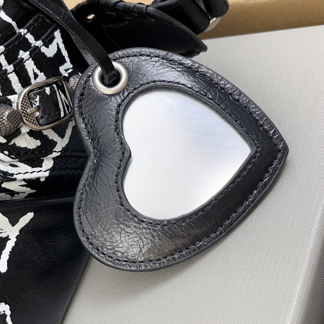 高仿balenciaga巴黎世家包包 LE CAGOLE DIY METAL加小號肩揹包 黑