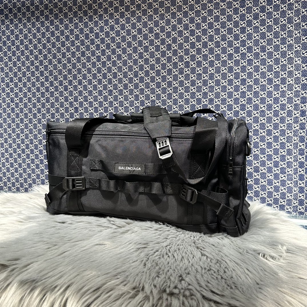 原單高仿balenciaga巴黎世家包包 黑色Army 大號 尼龍斜背手提旅行包 
