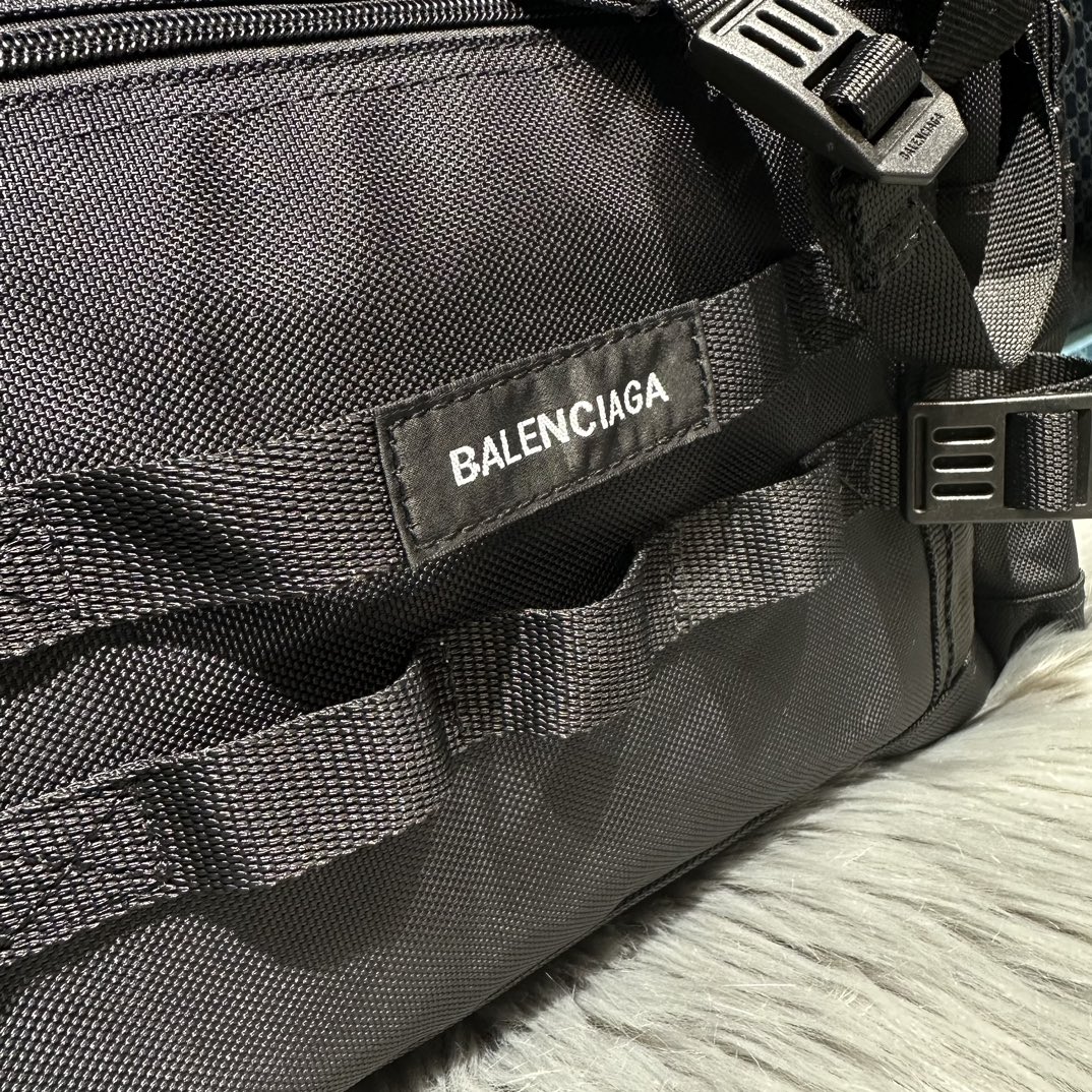 原單高仿balenciaga巴黎世家包包 黑色Army 大號 尼龍斜背手提旅行包 