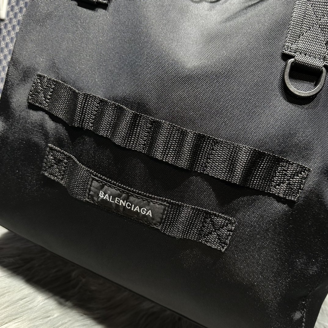 複刻原單balenciaga巴黎世家 Army 黑色尼龍中號托特包