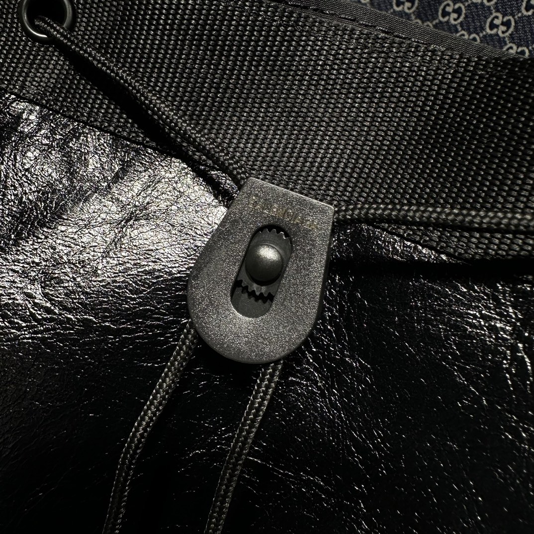 原單複刻balenciaga巴黎世家 Army中號黑色細紋牛皮革托特包