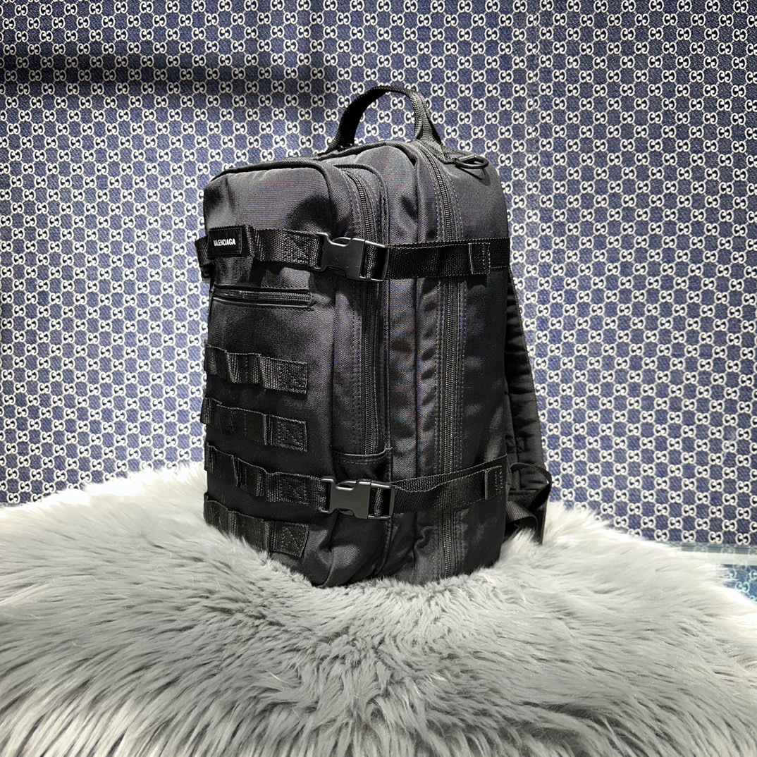 複刻balenciaga巴黎世家 Army Space 小號黑色休閒尼龍雙肩包