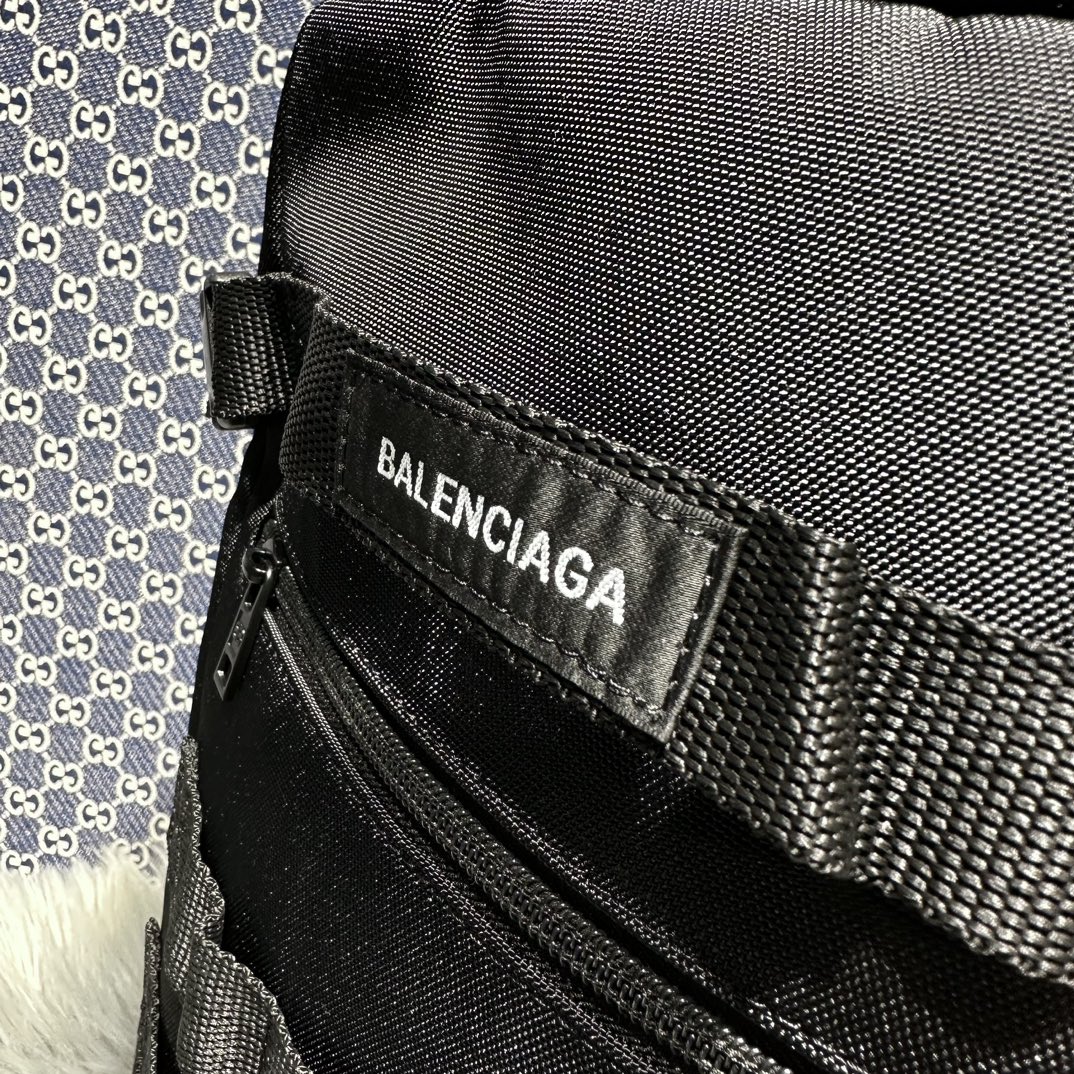 複刻balenciaga巴黎世家 Army Space 小號黑色休閒尼龍雙肩包