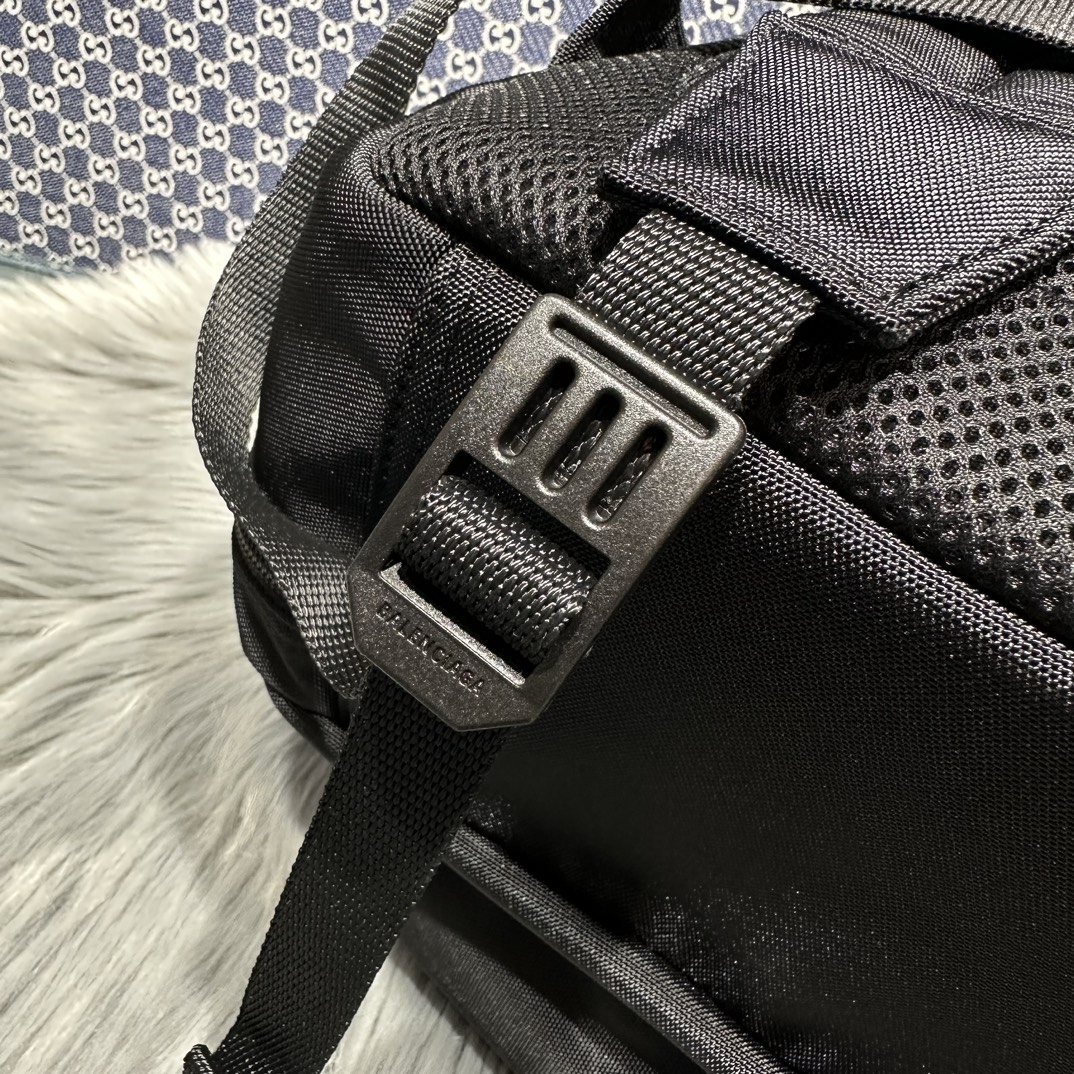 複刻balenciaga巴黎世家 Army Space 小號黑色休閒尼龍雙肩包