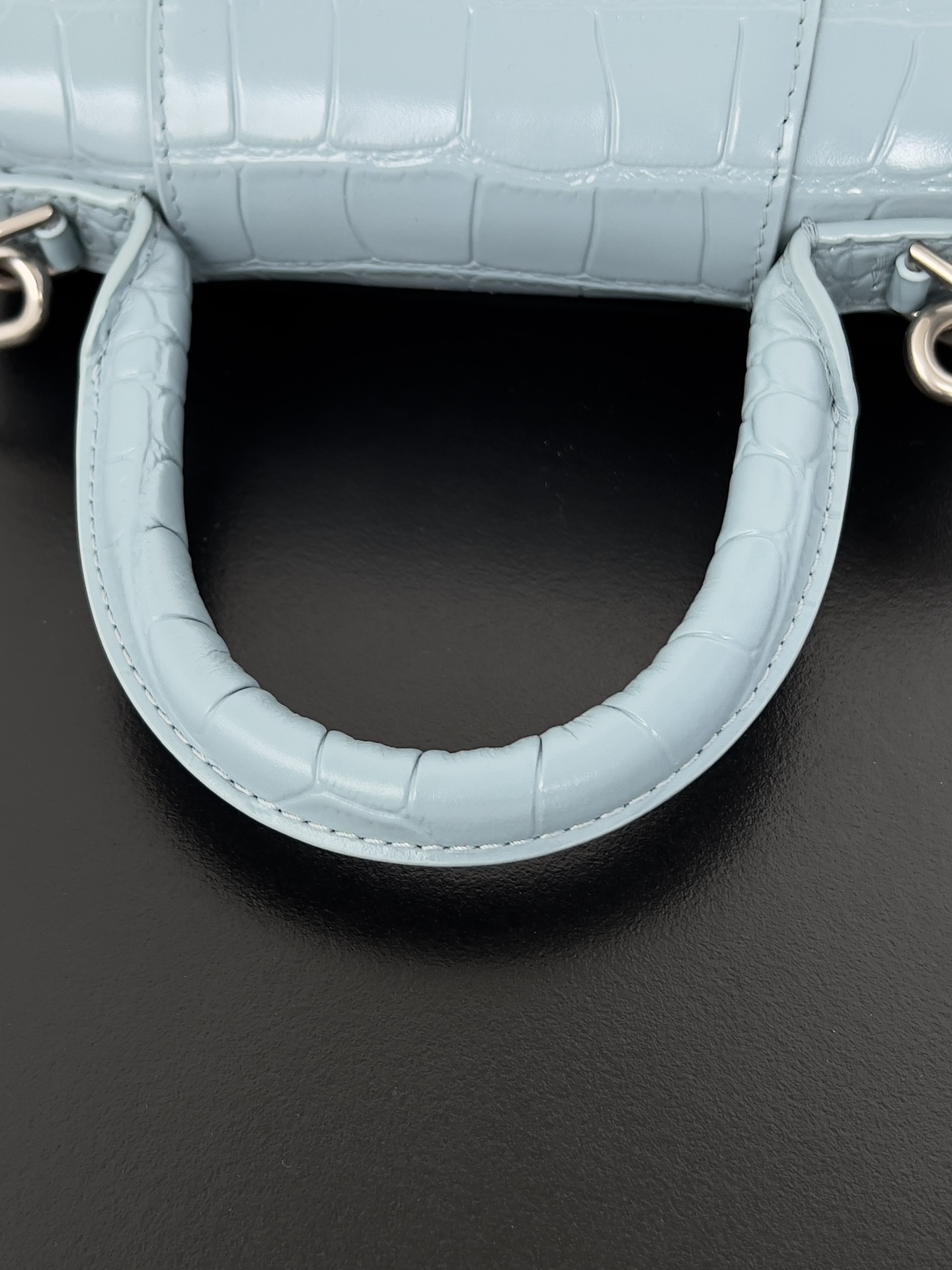 原單複刻balenciaga巴黎世家 HOURGLASS 加小號鱷魚紋壓紋手提包