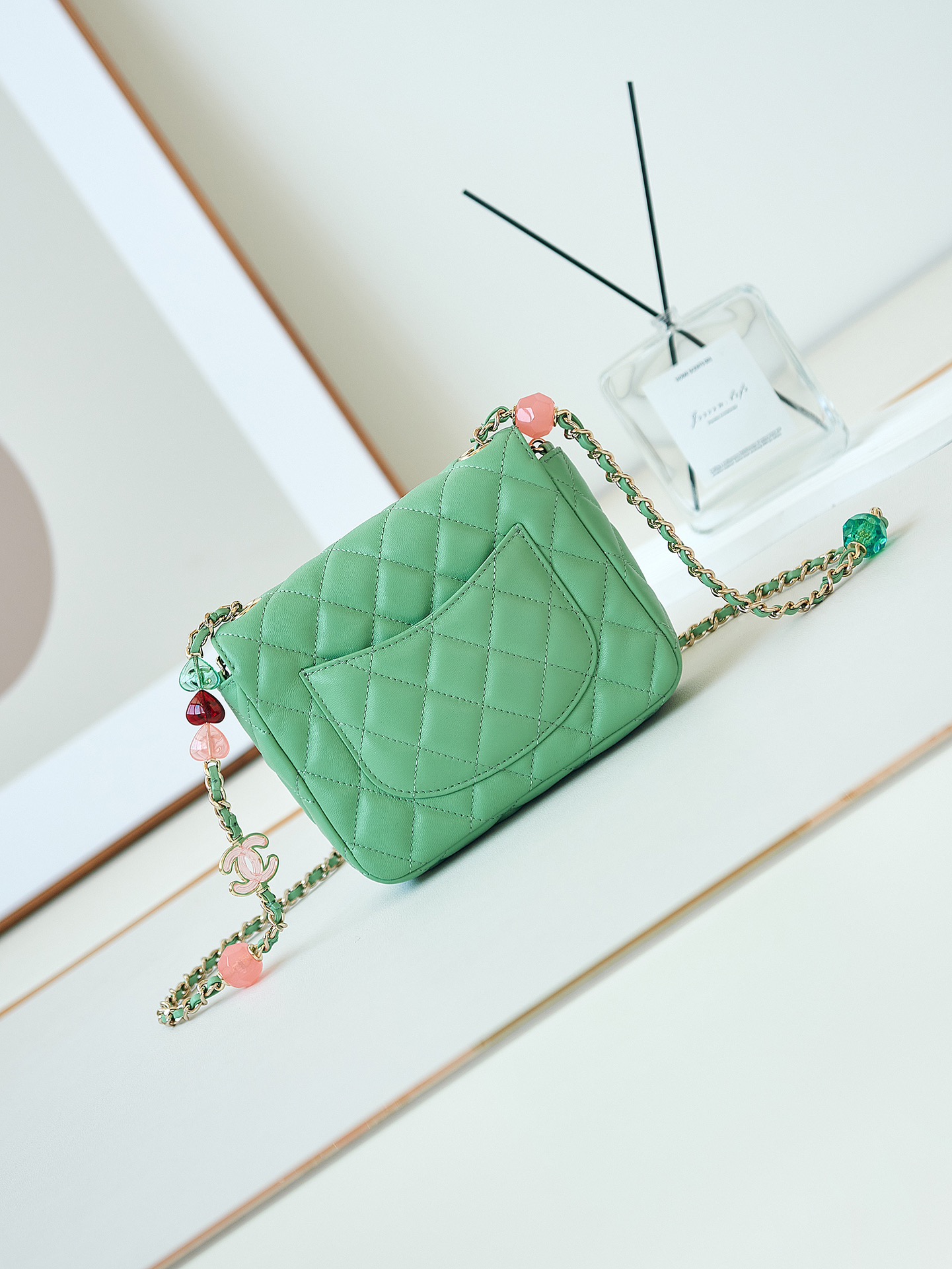 頂級原單CHANEL香奈兒精品包包綠色方胖子單肩包